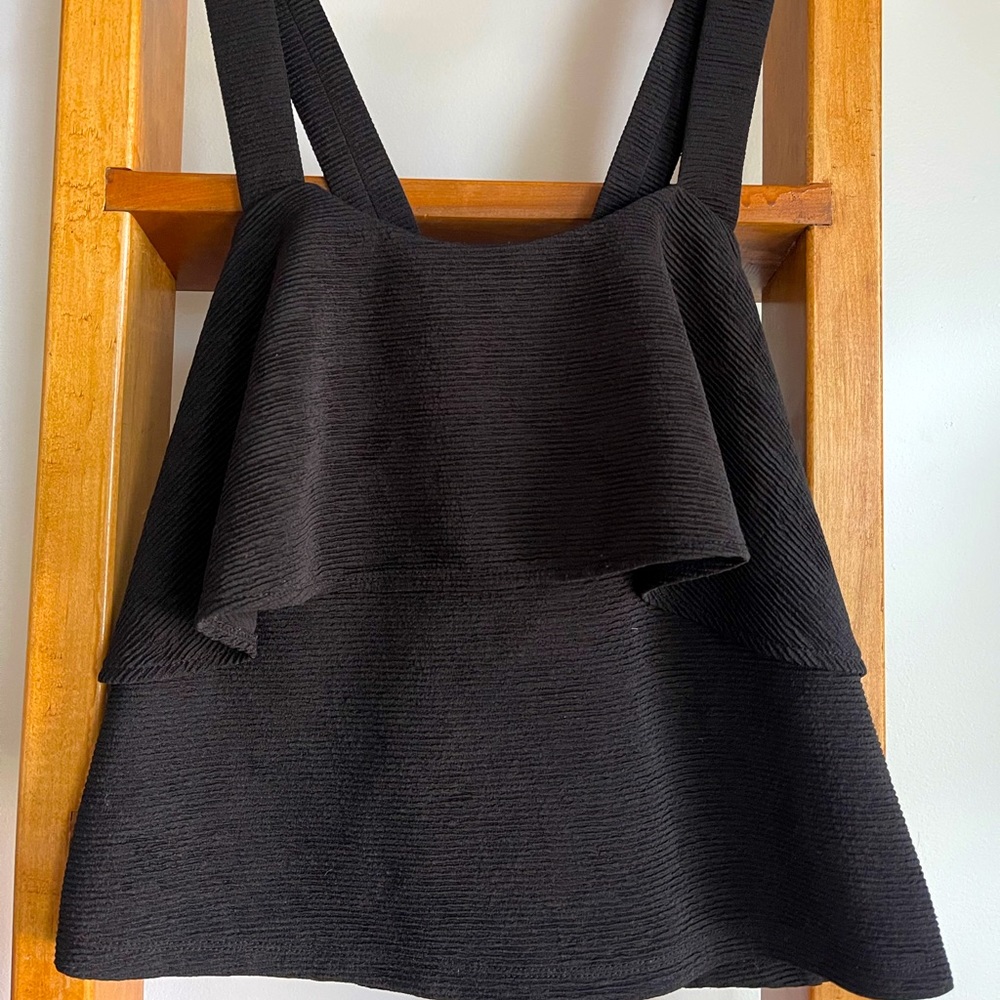 Madewell SZ M Black Flutter Cross Back Top!